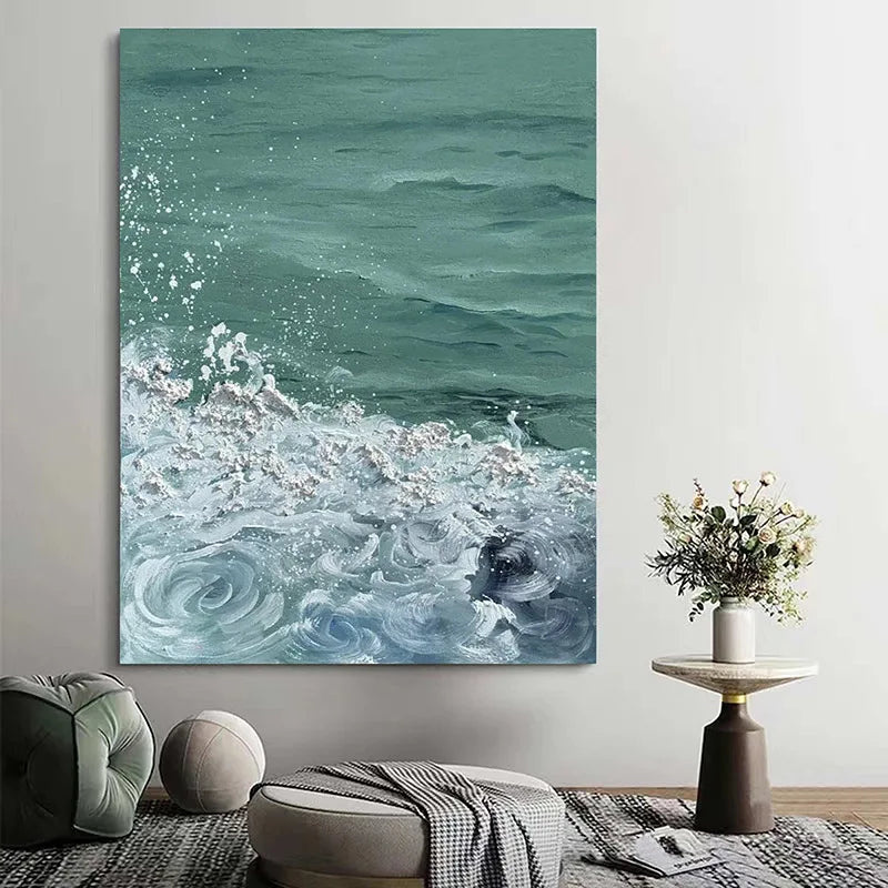 Abstract Sea Surf Coastal Canvas Wall Art Ocean Waves