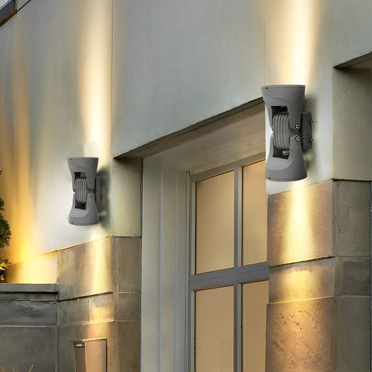 Modern Rotating LED Up Down Outdoor Wall Light (2 Heads)
