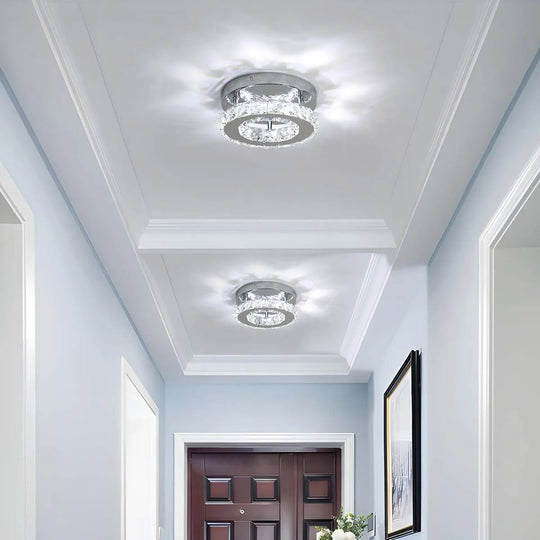Mini Crystal Flush Mount Ceiling Light for Indoor Spaces