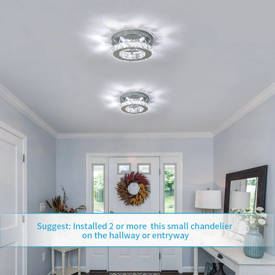Mini Crystal Flush Mount Ceiling Light for Indoor Spaces