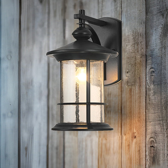 Retro Aluminum Glass LED Waterproof Garden Wall Lamp