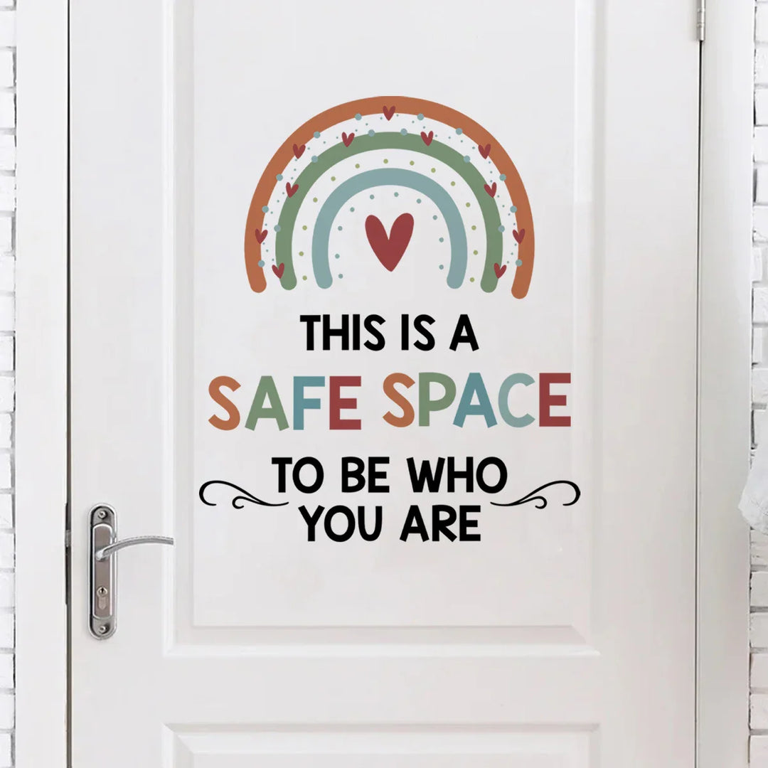 Be Who You Are Rainbow Hearts Wall Decal For Kids Room