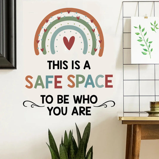 Be Who You Are Rainbow Hearts Wall Decal For Kids Room