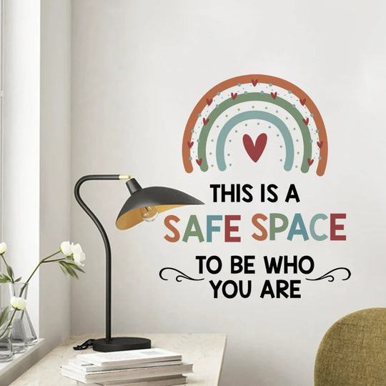 Be Who You Are Rainbow Hearts Wall Decal For Kids Room