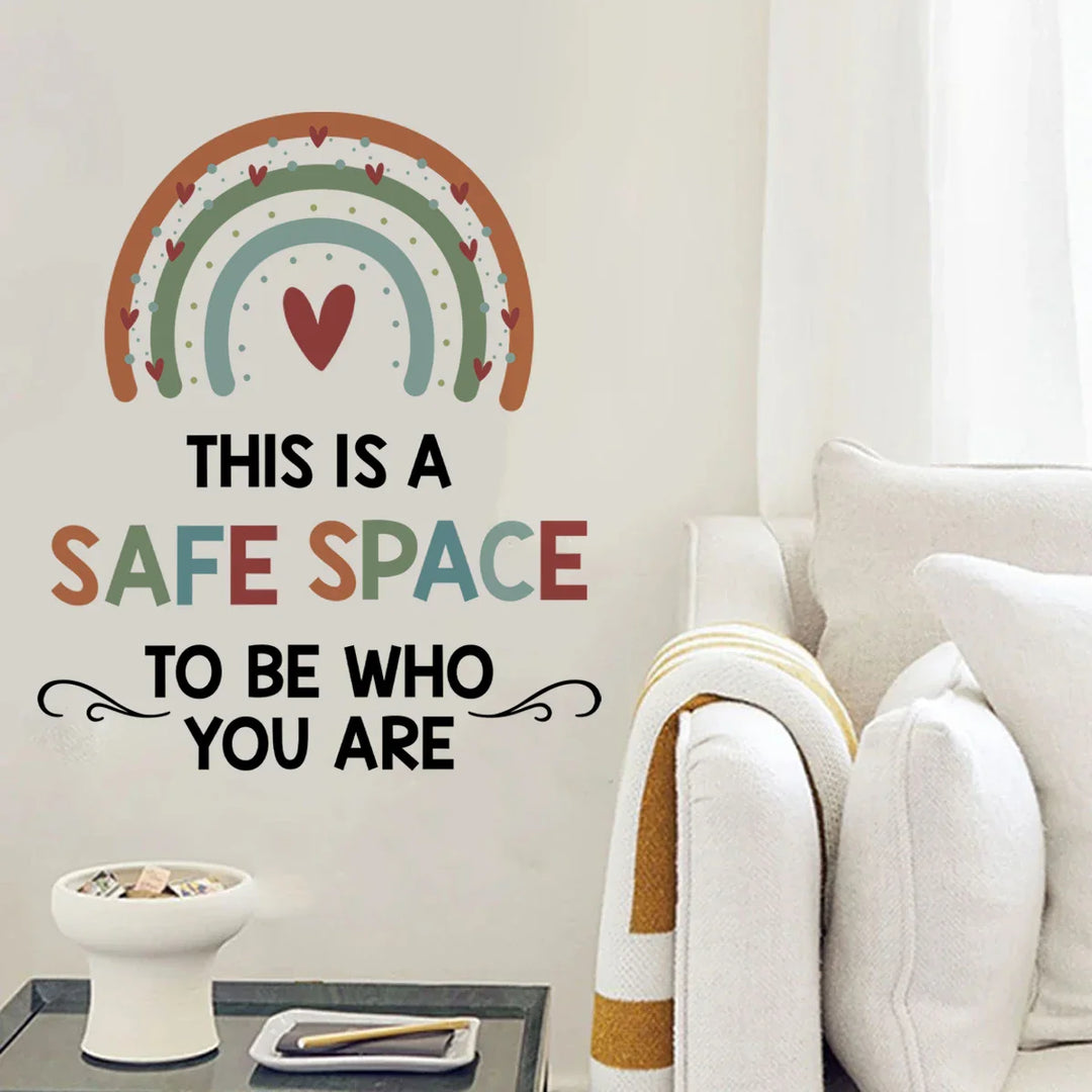 Be Who You Are Rainbow Hearts Wall Decal For Kids Room