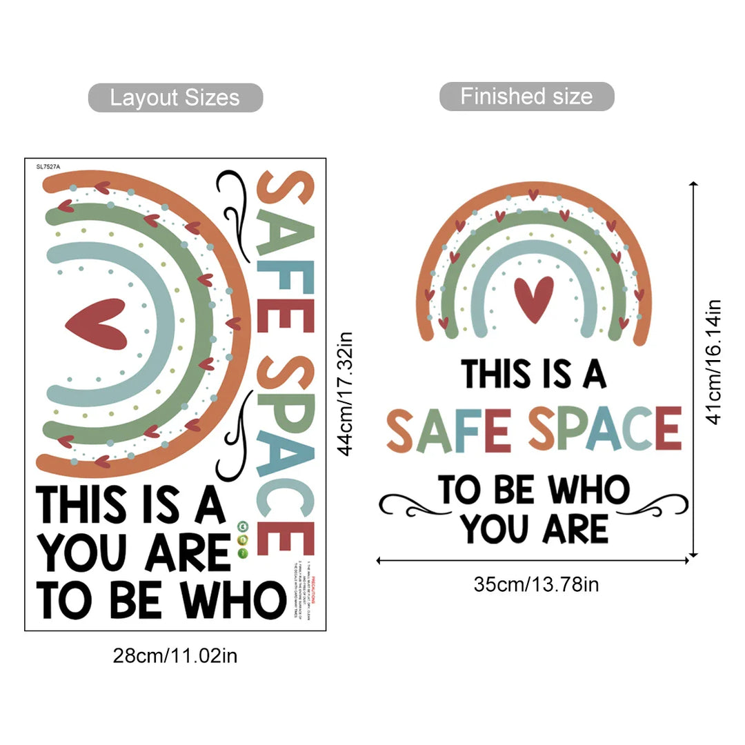 Be Who You Are Rainbow Hearts Wall Decal For Kids Room