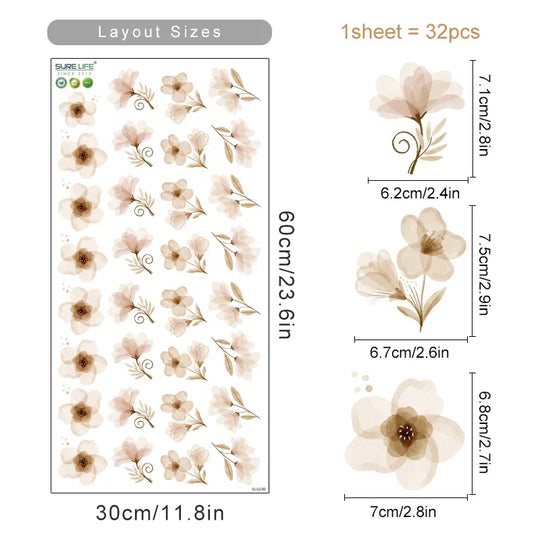 Bees Flowers Wall Stickers