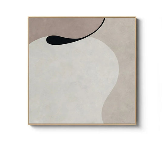 Beige Terracotta Minimalist Abstract Canvas Wall Art Square Unframed