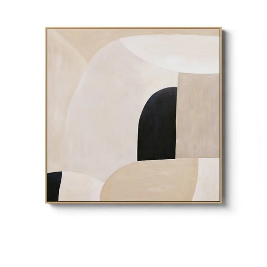 Beige Terracotta Minimalist Abstract Canvas Wall Art Square Unframed