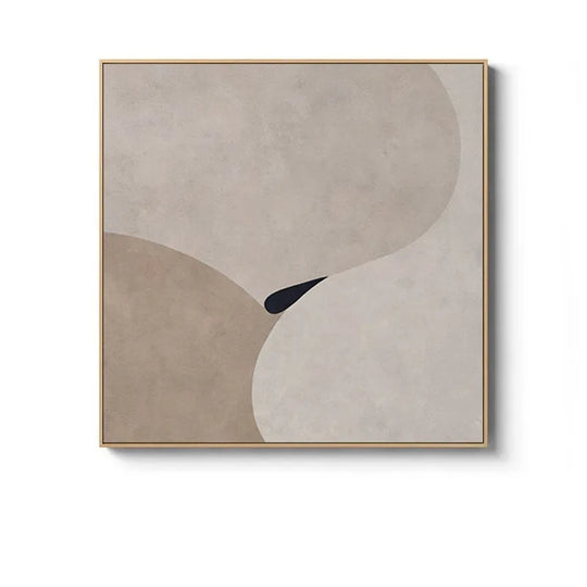 Beige Terracotta Minimalist Abstract Canvas Wall Art Square Unframed