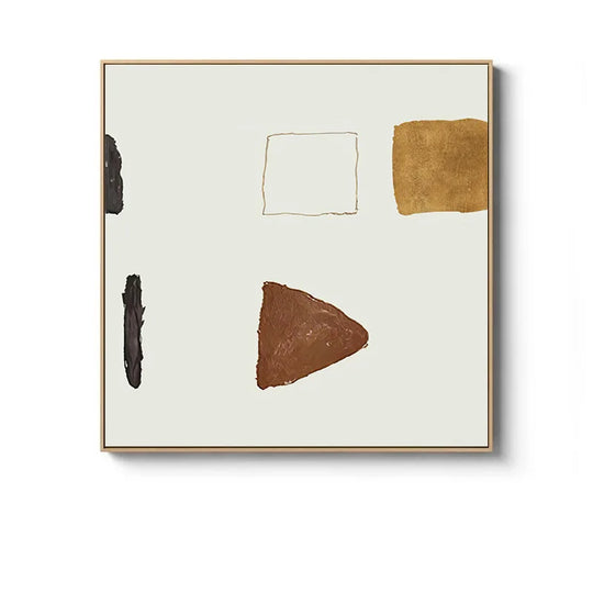 Beige Terracotta Minimalist Abstract Canvas Wall Art Square Unframed