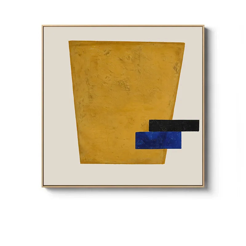 Beige Terracotta Minimalist Abstract Canvas Wall Art Square Unframed