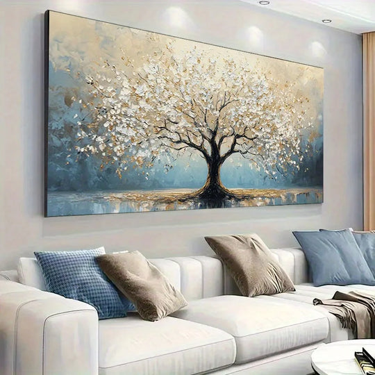 Large Abstract Blossom Tree Canvas Wall Art Unframed