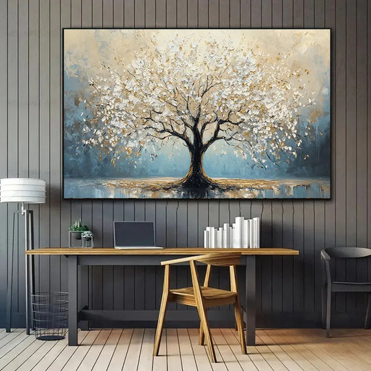 Large Abstract Blossom Tree Canvas Wall Art Unframed