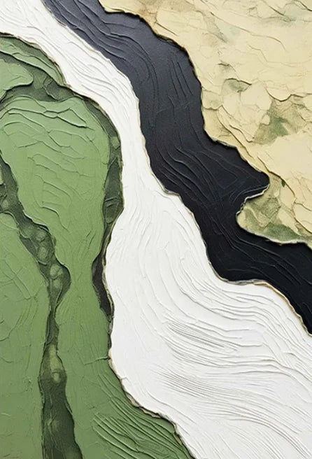 Large Abstract Flowing Textural Canvas Wall Art