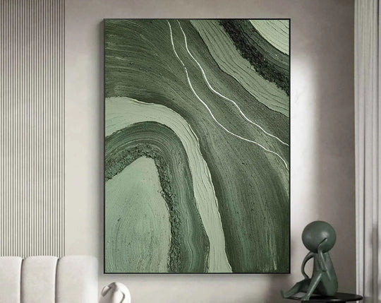 Large Abstract Flowing Textural Canvas Wall Art