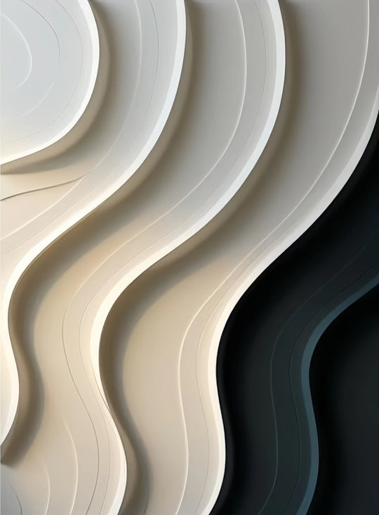 Modern Abstract Flowing Wavy Canvas Wall Art Print