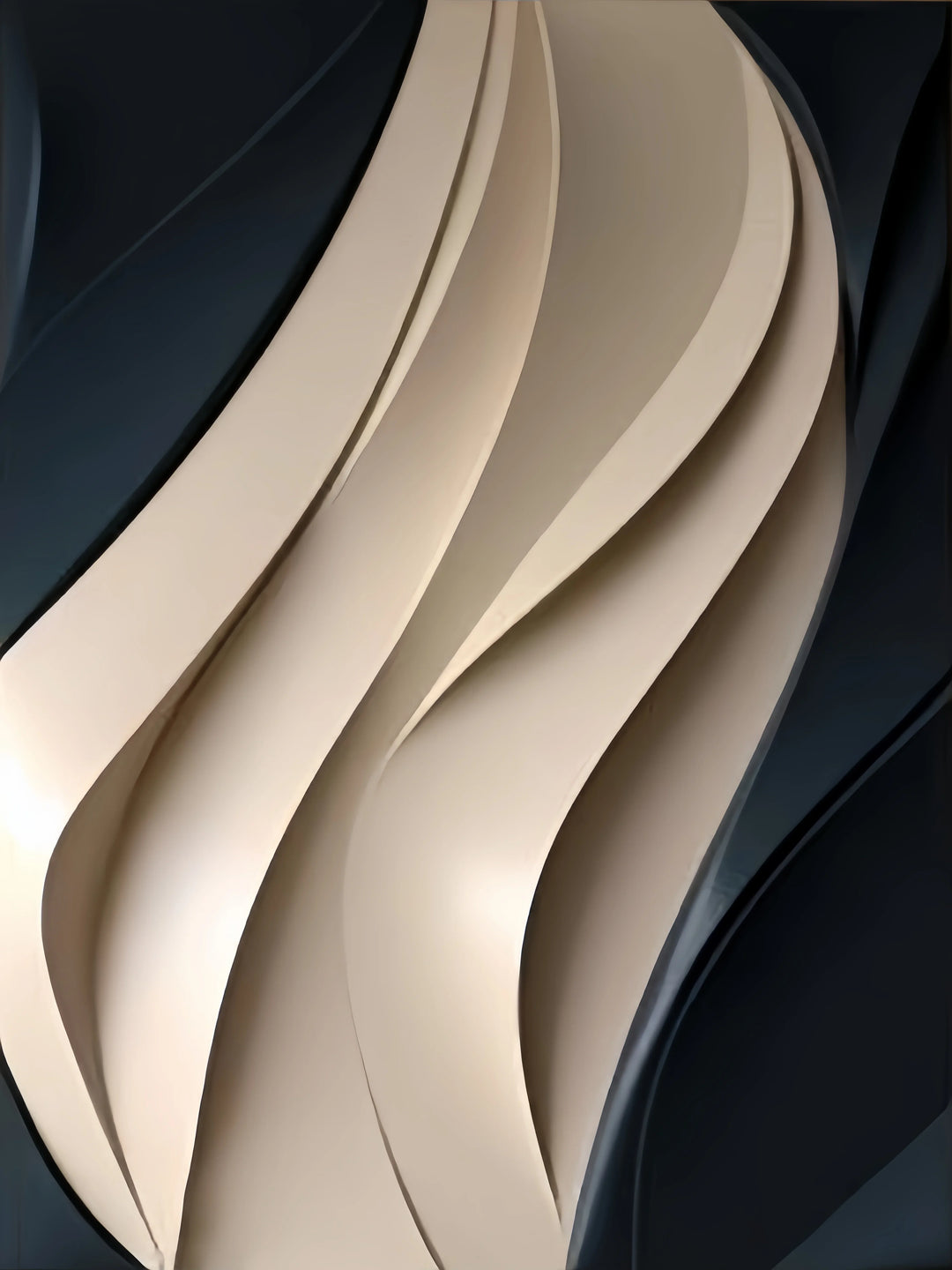 Modern Abstract Flowing Wavy Canvas Wall Art Print