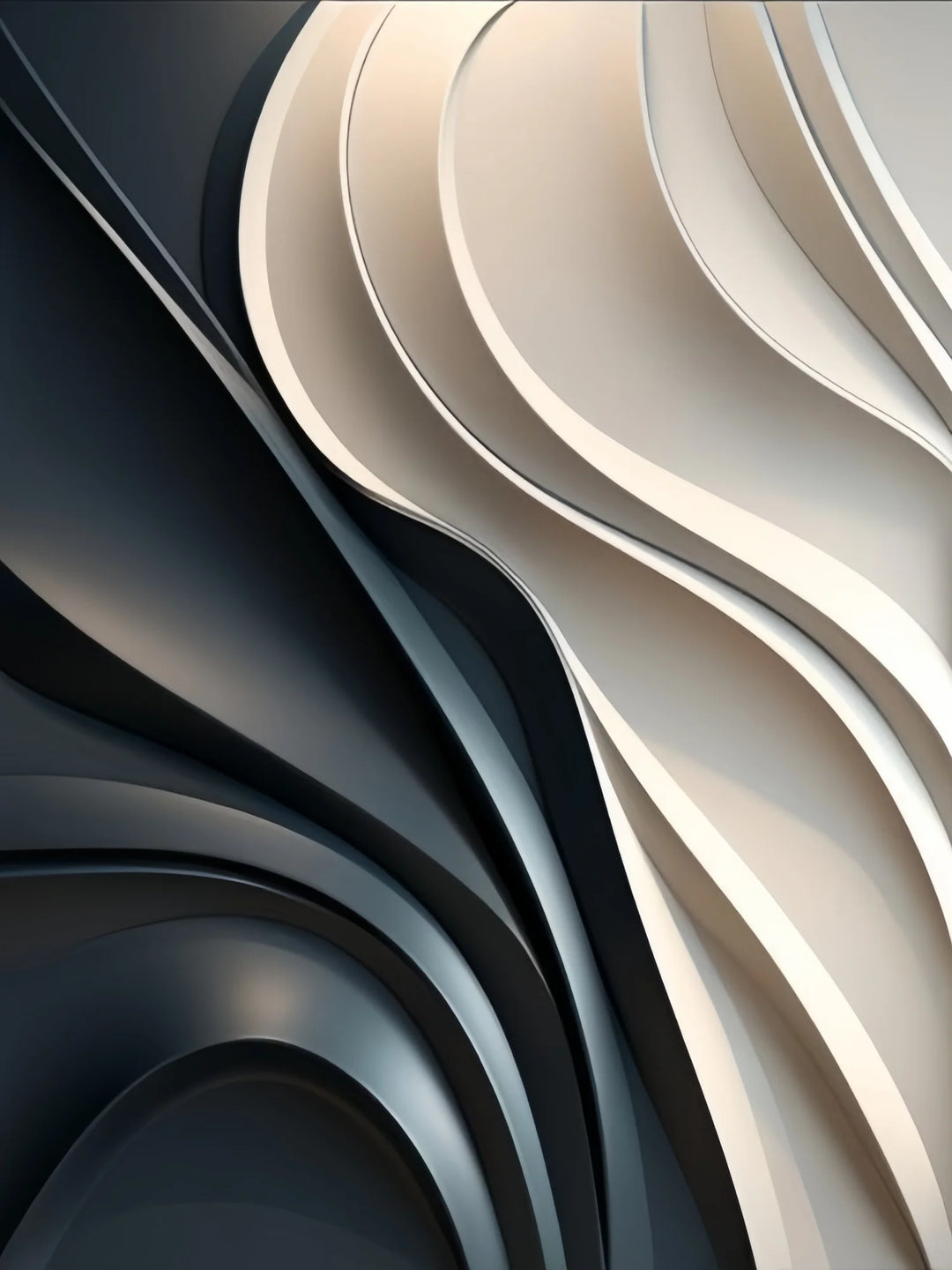 Modern Abstract Flowing Wavy Canvas Wall Art Print