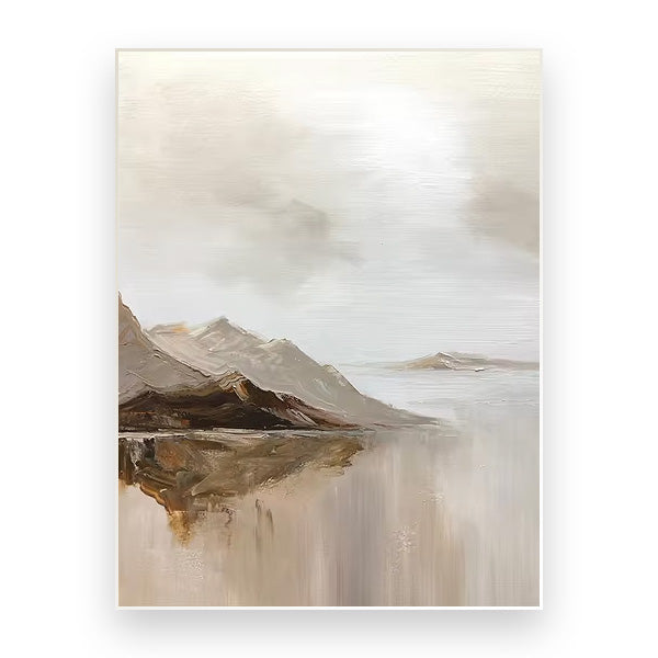 Large Mountain Lake Landscape Canvas Wall Art