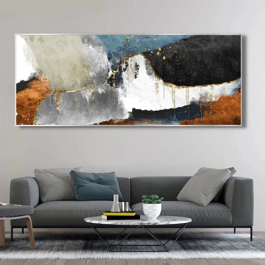 Wide Format Bold Color Abstract Canvas Wall Art Set
