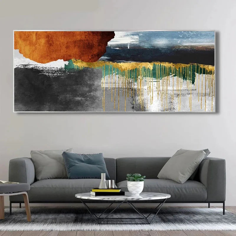 Wide Format Bold Color Abstract Canvas Wall Art Set