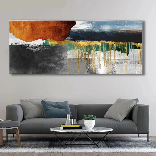 Wide Format Bold Color Abstract Canvas Wall Art Set