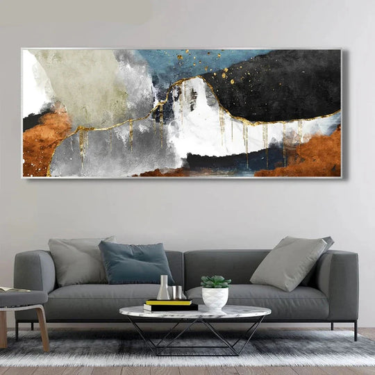 Wide Format Bold Color Abstract Canvas Wall Art Set