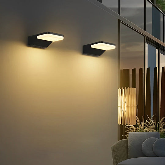 Rectangular Creative LED Waterproof Black Modern Outdoor Wall Sconce