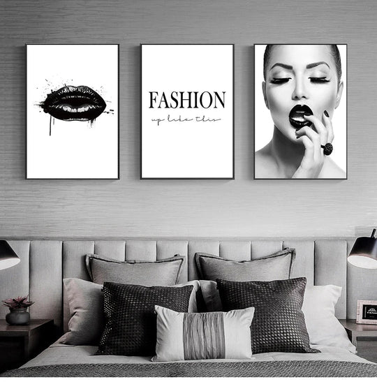 Black Lip Gloss Fashion Beauty Canvas Wall Art