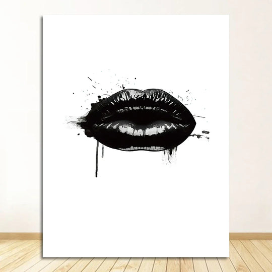 Black Lip Gloss Fashion Beauty Canvas Wall Art