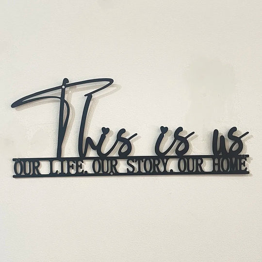 This Is Us Black Metal Typographic Wall Art Decor