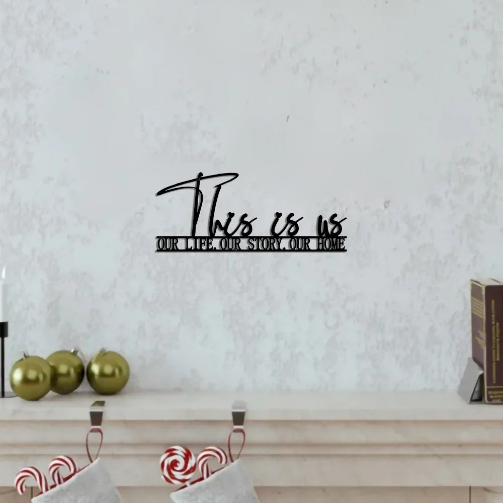 This Is Us Black Metal Typographic Wall Art Decor