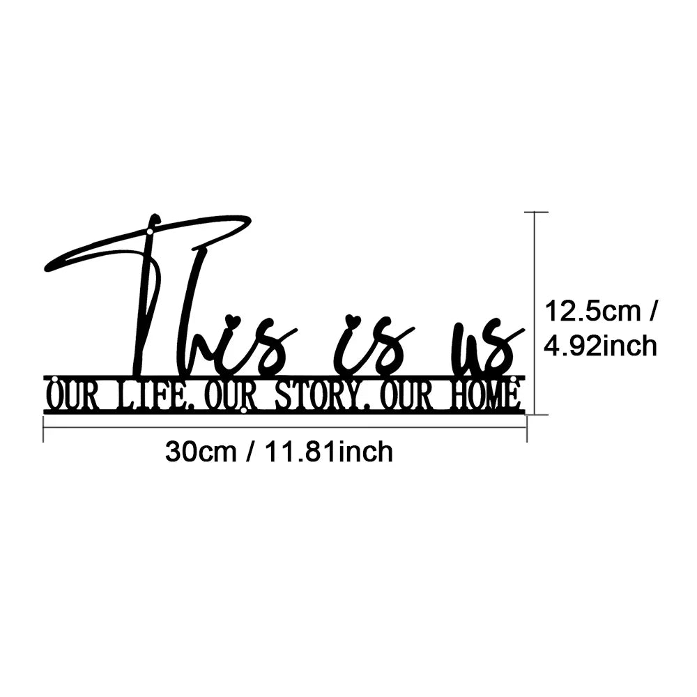 This Is Us Black Metal Typographic Wall Art Decor