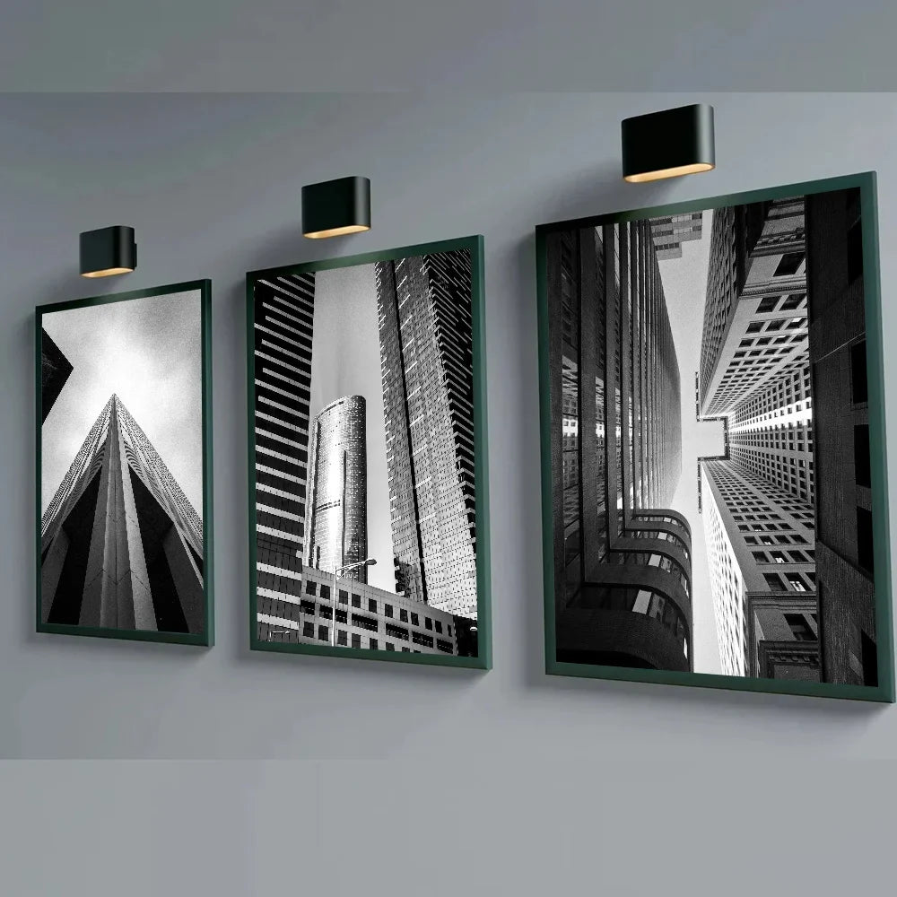 Black White Abstract Architectural Wall Art Poster