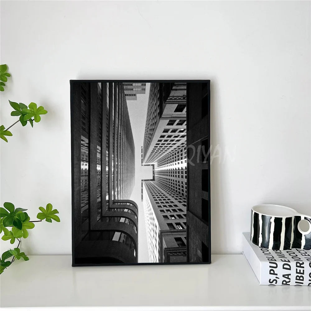 Black White Abstract Architectural Wall Art Poster