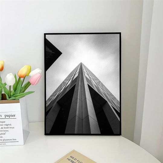 Black White Abstract Architectural Wall Art Poster