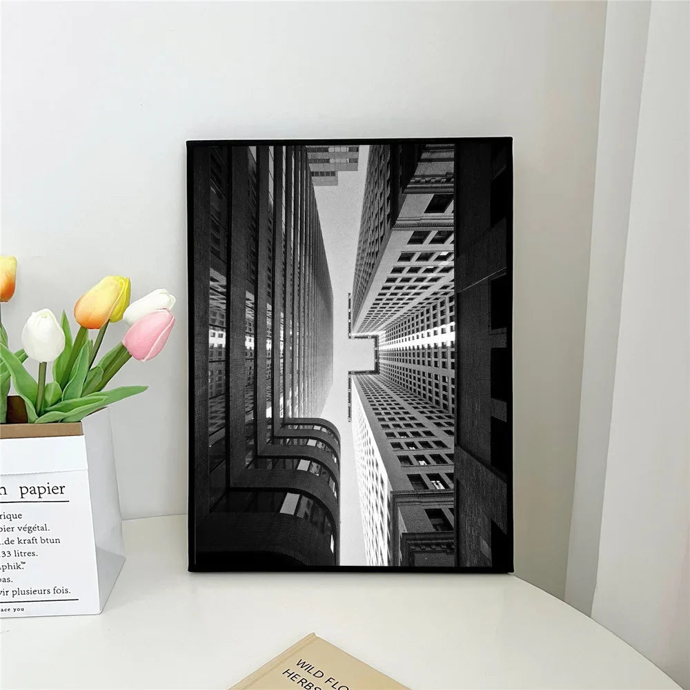 Black White Abstract Architectural Wall Art Poster