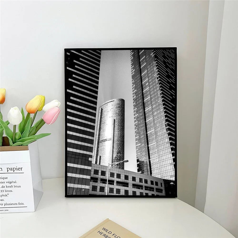 Black White Abstract Architectural Wall Art Poster