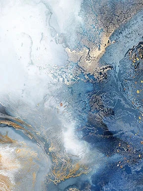 Blue Golden Abstract Marble Canvas Wall Art