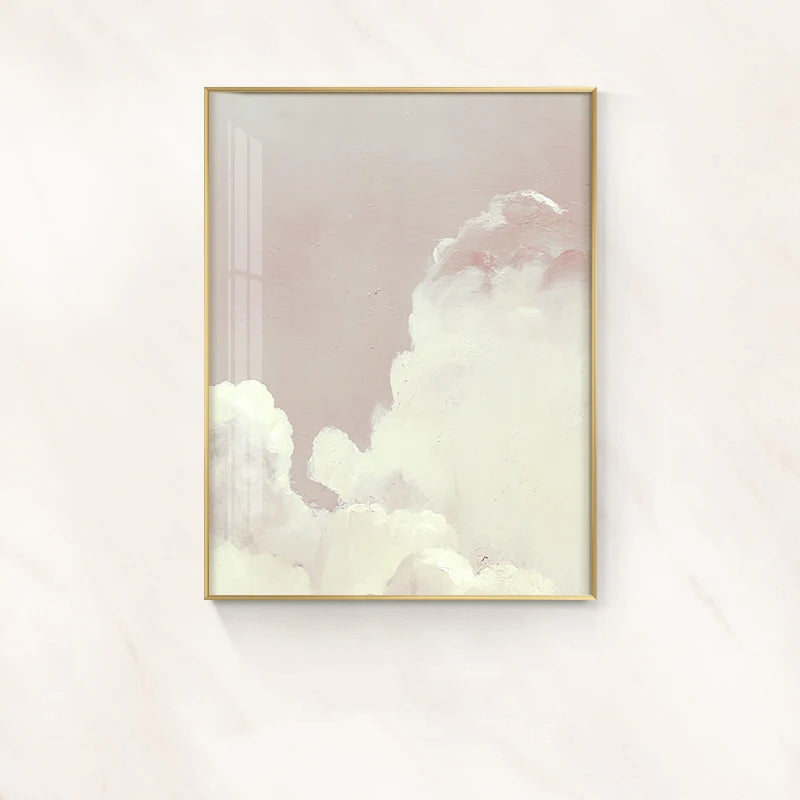Blue Sky Clouds Abstract Canvas Wall Art Print