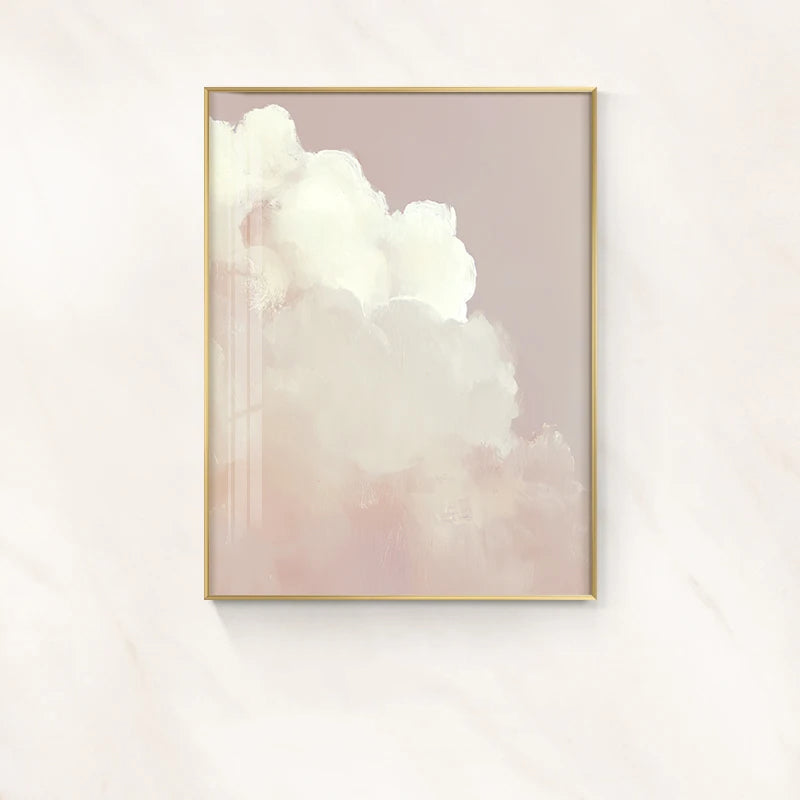 Blue Sky Clouds Abstract Canvas Wall Art Print