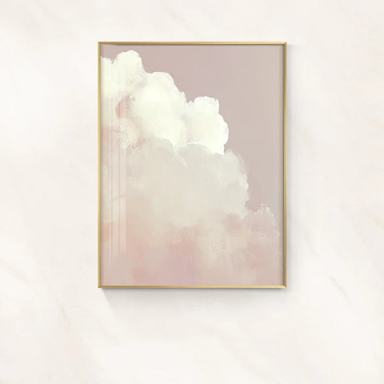Blue Sky Clouds Abstract Canvas Wall Art Print