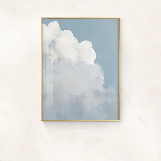 Blue Sky Clouds Abstract Canvas Wall Art Print
