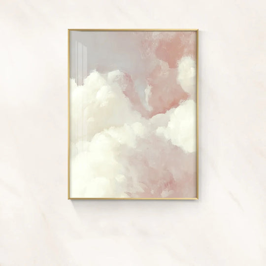 Blue Sky Clouds Abstract Canvas Wall Art Print