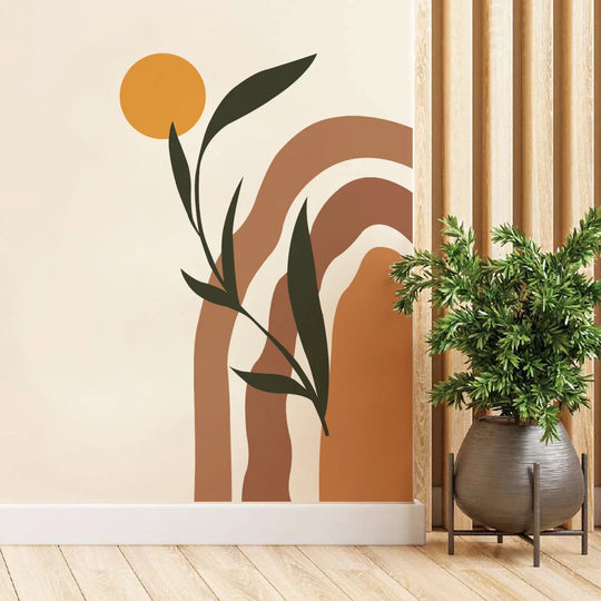 Boho Abstract Sun Arch Wall Mural For Home Decor