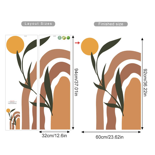 Boho Abstract Sun Arch Wall Mural For Home Decor