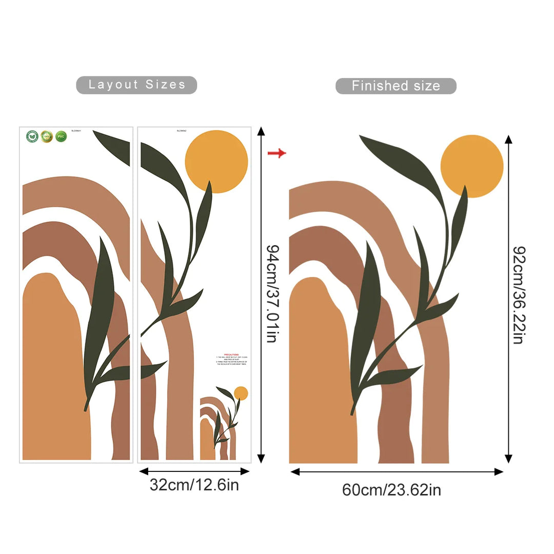 Boho Abstract Sun Arch Wall Mural For Home Decor