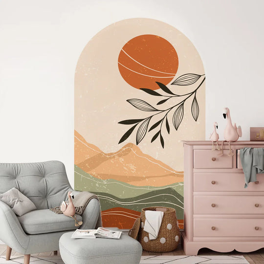 Boho Archway Landscape Wall Mural For Home Decor