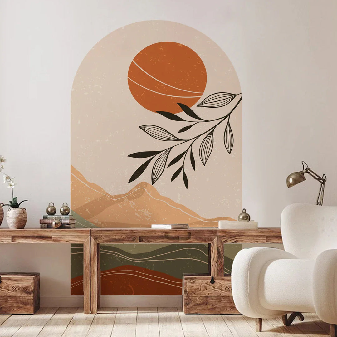 Boho Archway Landscape Wall Mural For Home Decor